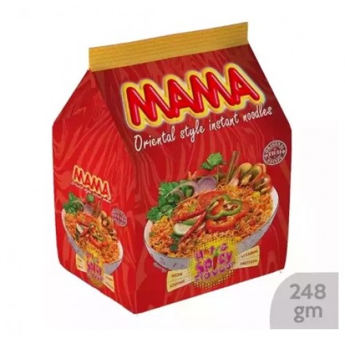 Mama Instant Noodles Hot & Spicy Flavor 4 Packs - 248 gm