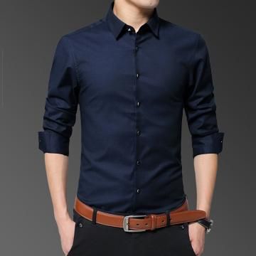 Blue Cotton Fashionable Slim fit Shirt For Men